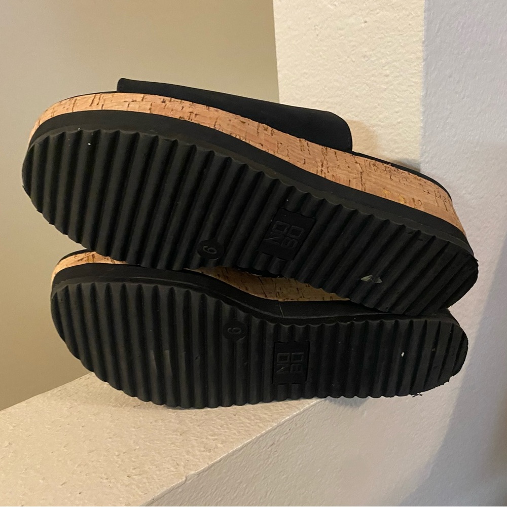 No Boundaries. Black Wedge Slide Sandals. Women’s. Slip On. Size 6. NWOT. - Picture 7 of 7